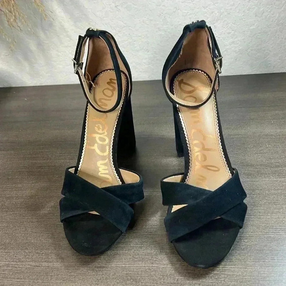 Sam Edelman Yancy Block Heel Ankle Strap Sandals - Picture 3 of 7